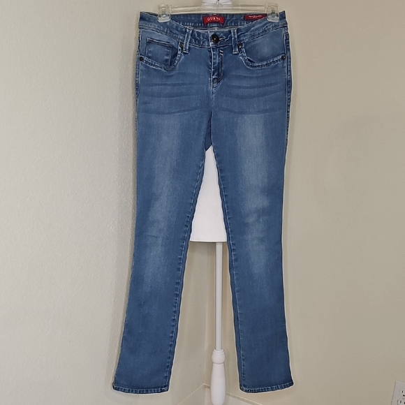 Guess "Visha Fit" Medium Rise Slim Boot Light Wash Jeans Women's 28 - Picture 10 of 10